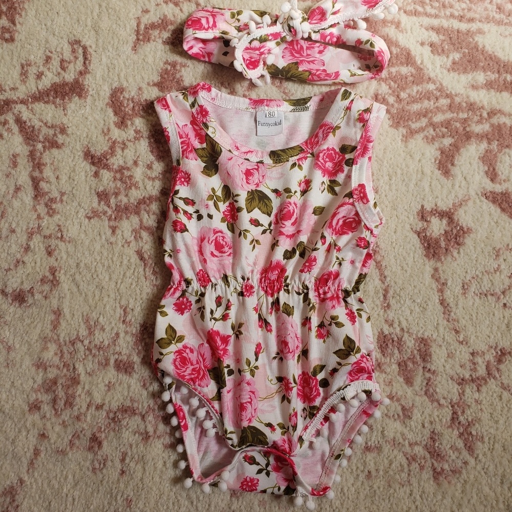 *2 For 15* Floral Baby Girl Romper